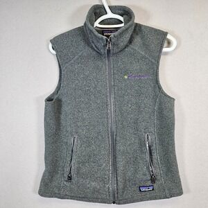 Patagonia Synchilla Fleece Vest Women's Medium Grey Athenahealth‎ Embroidered